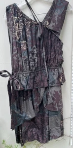 Robert Rodriguez Damen Kleid Gr. 10 Rosine 100 % Seide ärmellos Rüschenmuster neu mit Etikett - Bild 1 von 15