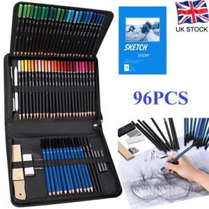 96Pcs Professional Drawing Set Sketch Pencil Set Art Supplies Kit for Adults New - Picture 1 of 12