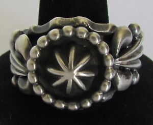 Native American Navajo Sterling Fred Harvey Era Ring Size 9 By Grace Kenneth