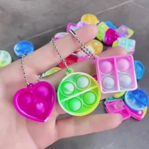 6-Pack - Mini Fidget Push & Pop Bubble Keychain For Pocket Purse Backpack ADHD - Picture 1 of 4