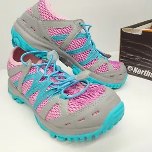 Northside Cedar Rapids Trail Girls Size 13 Hiking Play Shoe Pink Aqua Drawstring - Picture 1 of 9