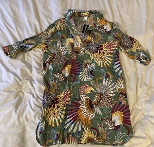 Ekouaer Paisley Print Long Shirt / Dress Blouse Lightweight Collared Button Top - Picture 1 of 14