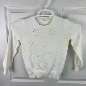 New NWT Girls Crewcuts J.Crew Ivory Pullover Sweater Hearts Size 8 - Picture 1 of 5