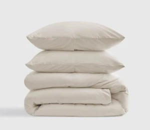 ¡Edredón y fundas Quince 100 % algodón orgánico arena percal! Queen (Y35) - Imagen 1 de 12