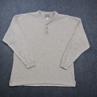 Suéter The Territory Ahead Hombres XL Beige Pullover Tejido Lana Cuello Redondo De Colección Henley Foto 1 de 4