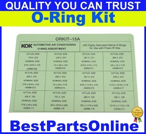 HNBR O-RING ASSORTMENT for Freon R134A Air Conditioning O-rings 200 pcs  - Picture 1 of 6