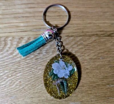 Pretty Floral Glittery Keychain - Image 1 of 3