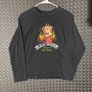 Vintage Y2K Disney Mad Dash Master of The Faster Black Long Sleeve Shirt Youth L - Picture 1 of 6