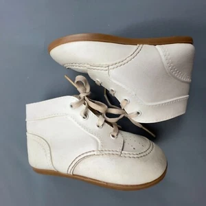 Vintage Baby Shoes Size 8 Classic White Ivory No Brand - Picture 1 of 6