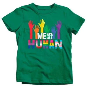 Kids Human LGBT T Shirt LGBTQ Support Shirt Flag Rainbow Shirts Equality LGBT Sh - Picture 1 of 24
