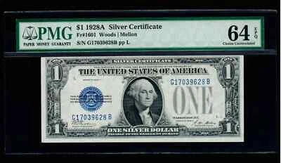 1928-B $1 Silver Certificate UNC PMG 64 EPQ - Image 1 of 2