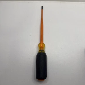 Klein Slim-flat Tip Insulated Screwdriver, 3/16-Inch Cabinet, 6-Inch Round Shank - Picture 1 of 6
