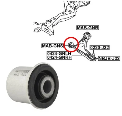 Front Control Arm Bush FEBEST MAB-GNS for Mitsubishi Outlander Nissan X-Trail - Image 1 of 4