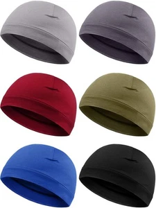 6 Pieces Men Skull Caps Cotton Beanies Sleep Hats Multifunctional Helmet Line... - Picture 1 of 6
