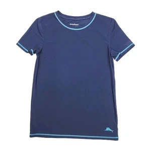 Tommy Bahama Rash Guard Shirt Blue Size XL Youth 14 Kids Short Sleeve Swim Top - Picture 1 of 11