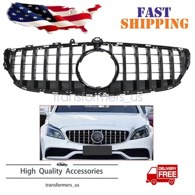 Front Grille For Mercedes Benz W218 CLS500 CLS550 2015-2018 Black — 第 1/4 张图片