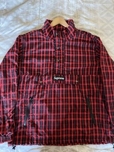 Supreme Nylon Plaid Pullover Red FW18 Size XL - Picture 1 of 5