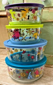 Pyrex Disney 8pc Glass Storage Container Set – Tinker Bell, Bambi, Pumba, Tramp - Picture 1 of 17