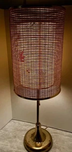 Mid Century Double Shade Lamp Pressed Parchment Paper Butterflies Works Vintage - Picture 1 of 22