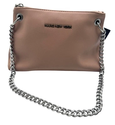 Bolso Bandolera Marc New York Correa de Cadena Imitación Cuero Rosa Rubor Cierre de Cremallera Foto 1 de 4
