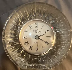 Studio Nova Clear Crystal Quartz Table Clock Made in Germany (5" x 5.25" x 2") - Picture 1 of 2