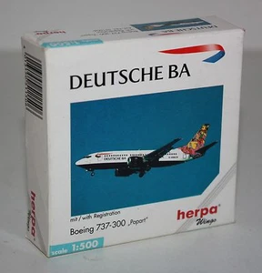 Herpa Wings-Deutsche BA-Boeing 737-300 "Popart"-m/w Reg. 1:500 Model #511506 - Picture 1 of 2
