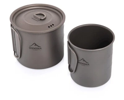 Camping Mug Titanium Cup Tourist Tableware Picnic Utensils Travel Cooking set