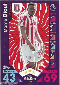 2016 / 2017 EPL Match Attax Base Card (249) Mame DIOUF Stoke City - Picture 1 of 1