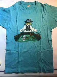 Vintage 1980's Duck Gambler Playing Craps T-Shirt Adult Size M By Artist Reno - Picture 1 of 7