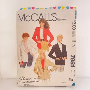 #7881 McCalls Misses Jacket Sewing Pattern Size 14 - Picture 1 of 4
