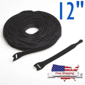 6 Packs 12" Durable High Quality Thin Ties Cable Cord Organizer Hook & Loop US - Picture 1 of 2