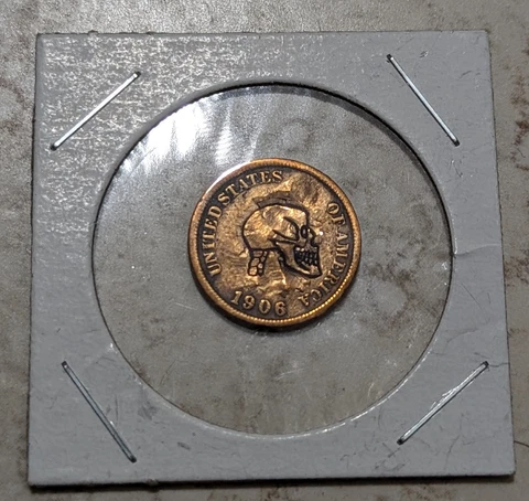 1906 Hobo Carved Skull Indian Cent Penny!!!!! Cover