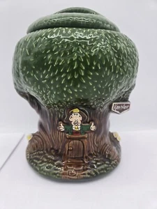 Barattolo biscotti vintage 1981 Keebler Ernie l'elfo a forma di albero - Made in USA 350 - Foto 1 di 12