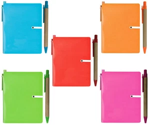 A6 Notepad Retractable Pen Recycled Materials Plain White Paper & Trinket Pocket - Picture 1 of 12