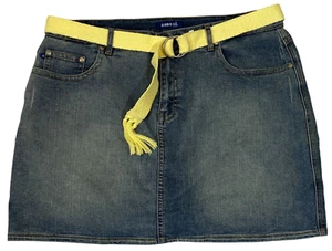 Zana Di Jeans Denim Blue Jean Skort Skirt w/Belt High Rise Women's Plus Size 20 - Picture 1 of 10