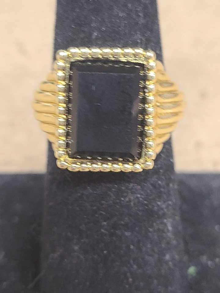 Anillo Galería Bellezza Bronce Ónix Acanalado Talla 7 Foto 1 de 2