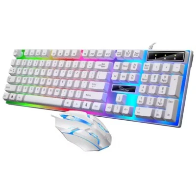 Gamer Keyboard And Mouse Combo Set RGB LED 104-Key Wired Gaming Keyboard Mouse - Image 1 of 2