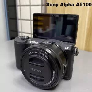 Sony Alpha a5100 Mirrorless 3x Zoom Black w/ E 16-50mm Lens - Picture 1 of 9