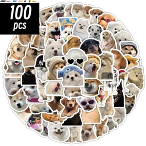 10/50/100Pcs Funny Dog Stickers Cartoon Cute Decals Toy Stationery Guitar Phone - Picture 1 of 9