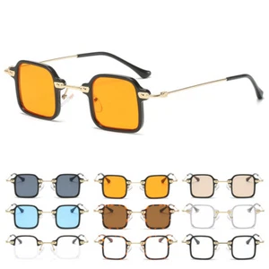 Occhiali da sole quadrati alla moda classici retrò antiriflesso blu bloccante occhiali occhiali - Foto 1 di 21