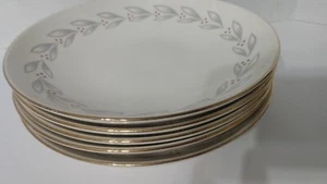 Homer Laughlin K54N5 1950's Vintage Gray Leaves-Red Berries Rhythm 8 1/4" Bowls - Picture 1 of 10