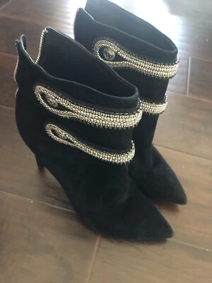 Balmain 麂皮踝靴花押字底部黑色 40 码(美国 9 码) — 第 1/4 张图片