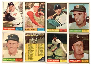 1961 TOPPS BASEBALL PARTIAL SET OF 300 CARDS FROM THE 587 ACTUAL BASE CARD SET - Picture 1 of 11