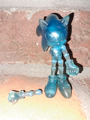 Sonic the Hedgehog JazWares Clear Blue 3" Action figure 2011 Broke Arm Rare Sega Cover