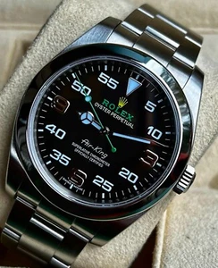 Rolex Air-King 40mm 116900 Steel Oyster Bracelet Black Dial w/ B+P - Picture 1 of 13