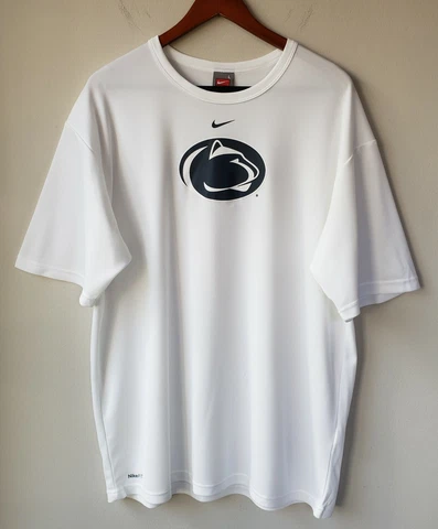Nike Men's Penn State T-Shirt FitDry Short Sleeve White Large Cover