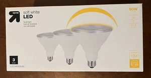 Up & Up LED 90W (uses 14W) 3pk Flood Light Light Bulbs Soft White - Picture 1 of 4