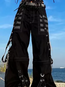 Pantalones Rave Gothic Punk para mujer o también pantalones Berlin Techno Emo - Imagen 1 de 12