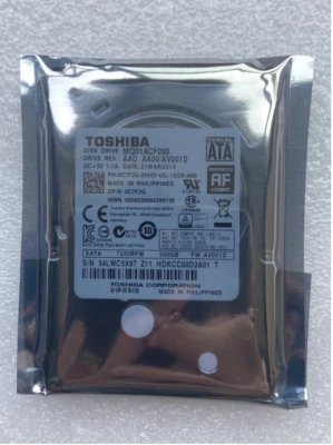Toshiba 2.5" Laptop Internal Hard Drive 500GB HDD 7200RPM SATA 7MM MQ01ACF050 - Image 1 of 3