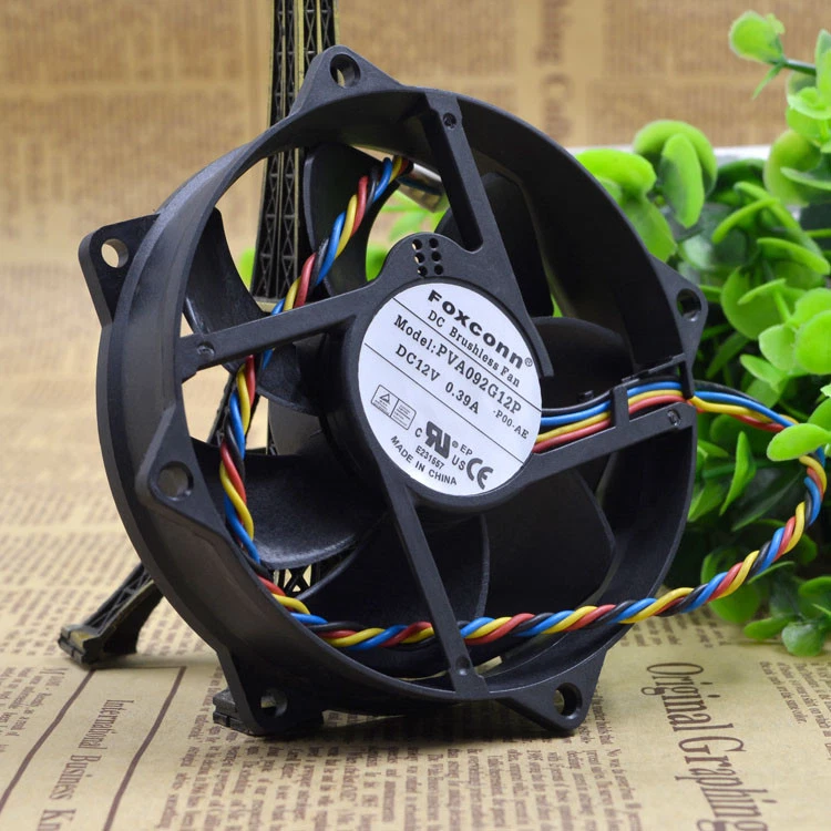 2pcs 9025 FOXCONN 9cm Round Fan 90*90*25MM Ball PVA092G12P 12V 0.39A 4pin - Image 1 of 1